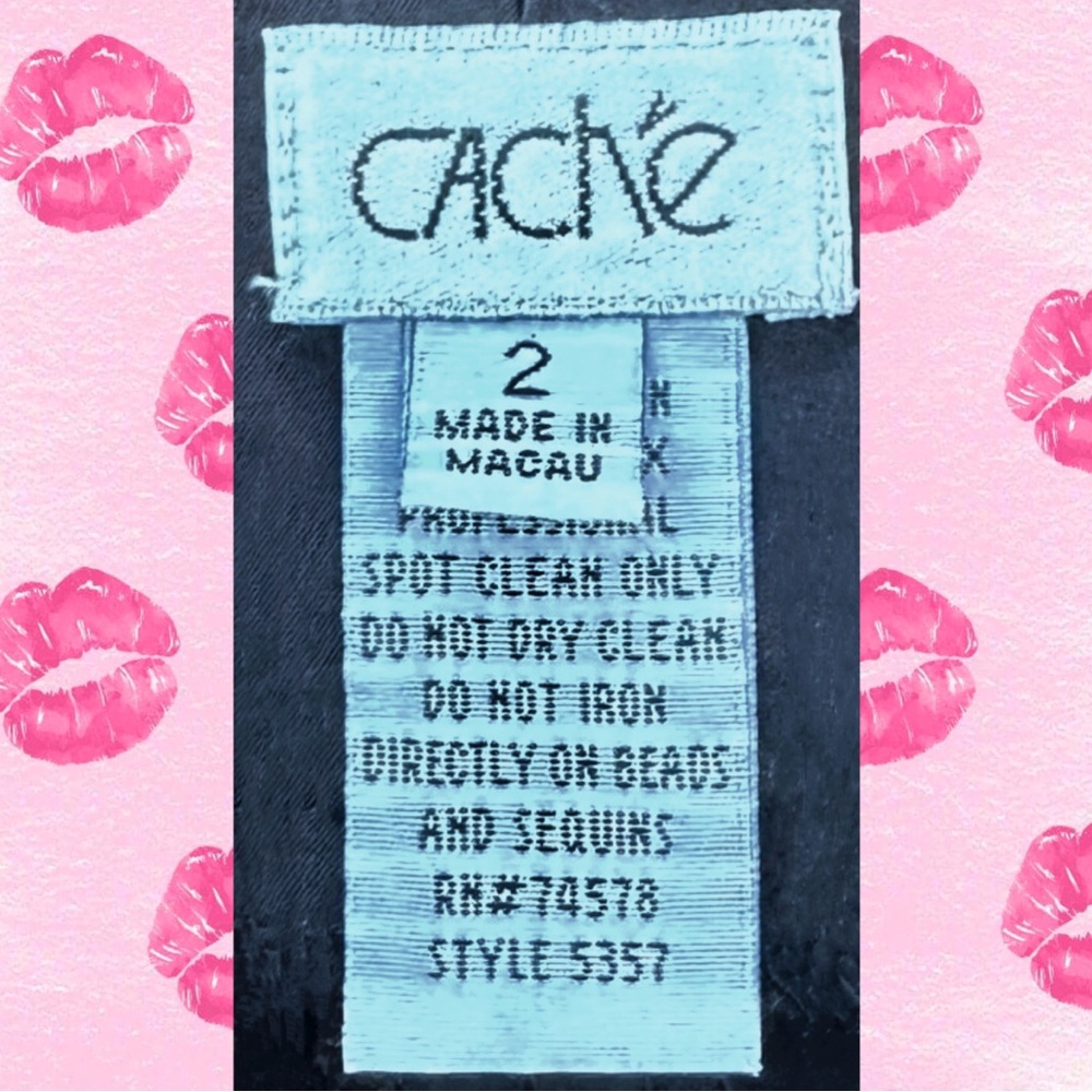 Cache Size 2 Black Embroidered Pants Y2K Hip Vintage 90’s - Picture 5 of 11